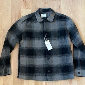 Men's Plaid Shirt Jacket - Black and Gray NWT